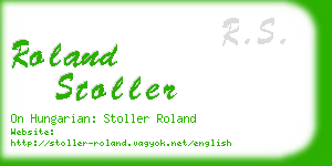 roland stoller business card